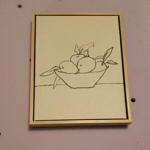 Framed Minimalist Fruit Sketch